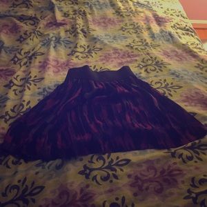 Purple, grey, and black mini skirt